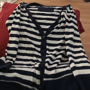 Blue and white striped Limited too cardigan